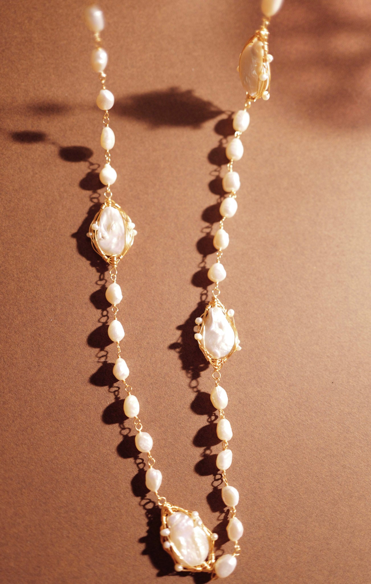 Ivory Reverie (Baroque pearls long necklace)